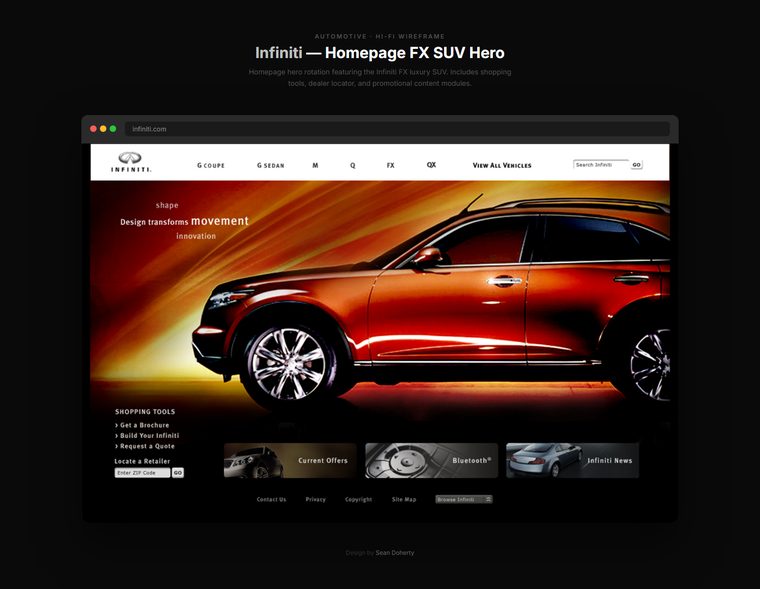 Homepage fx hero, Infiniti Motors