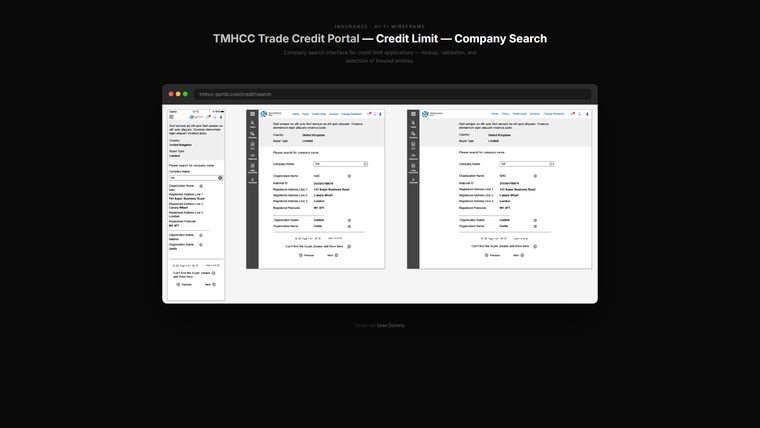 Credit limit form, TMHCC
