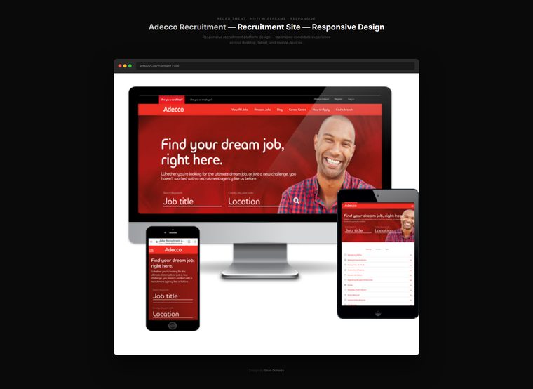 Recruitment site, responsive, Adecco