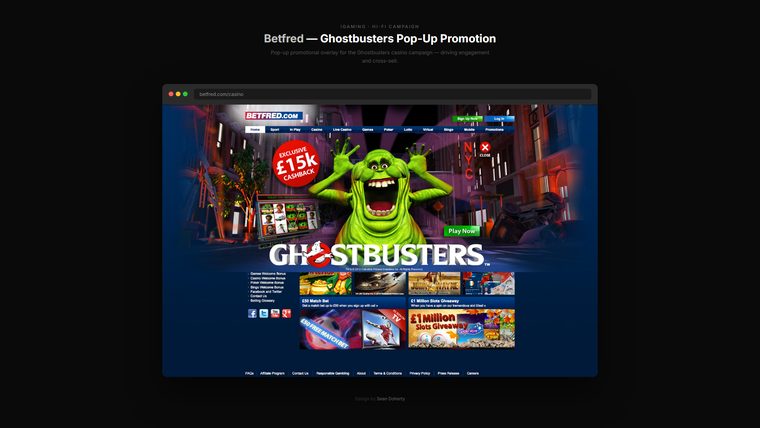 Ghostbusters pop-up promotion, Betfred