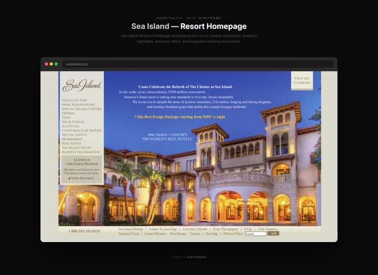 Homepage, Sea Island Resorts