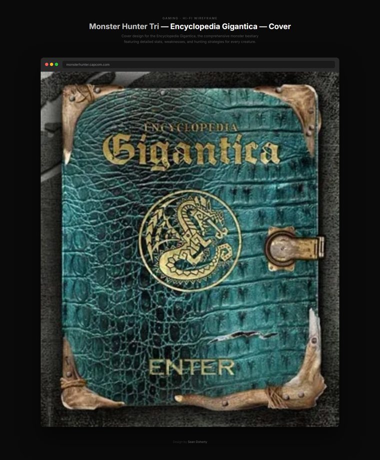 Encyclopedia gigantica cover, Monster Hunter Tri