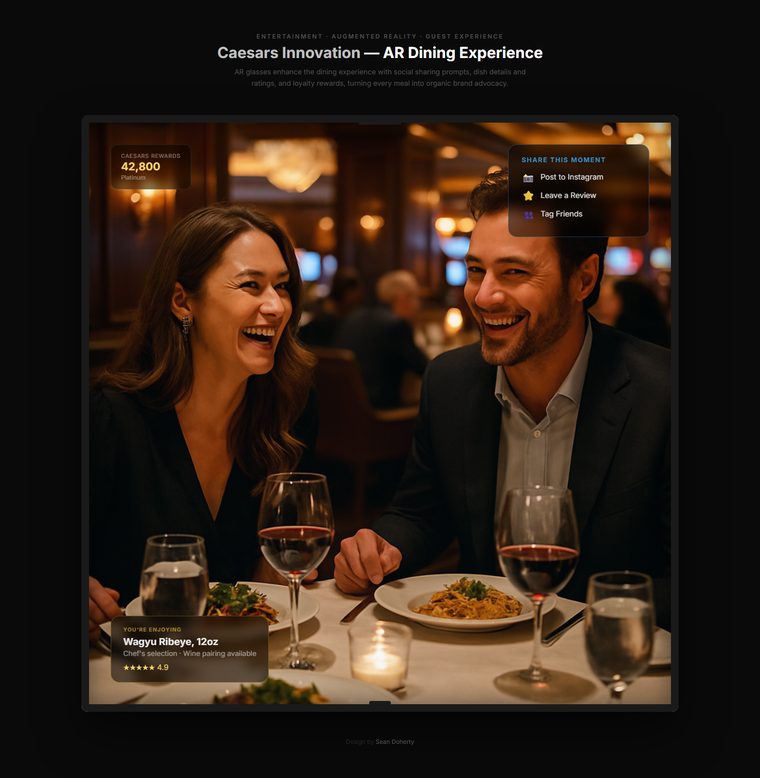 AR dining, Caesar's Innovation: Entertainment