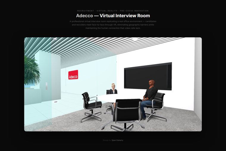 VR interview room, Adecco