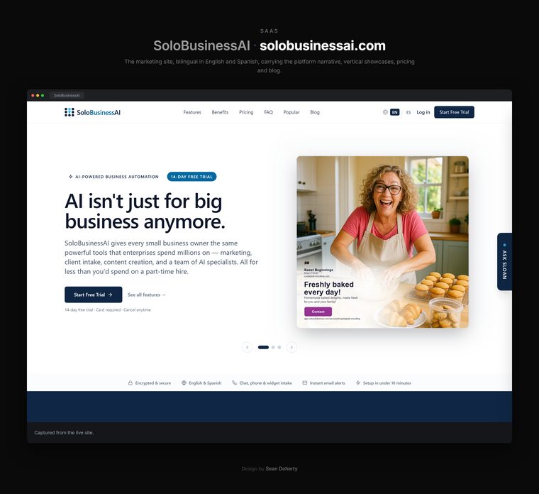 Corporate site, SoloBusinessAI