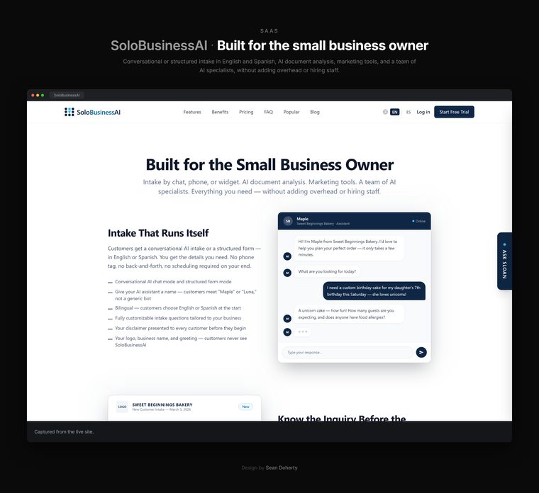 Owner console, SoloBusinessAI