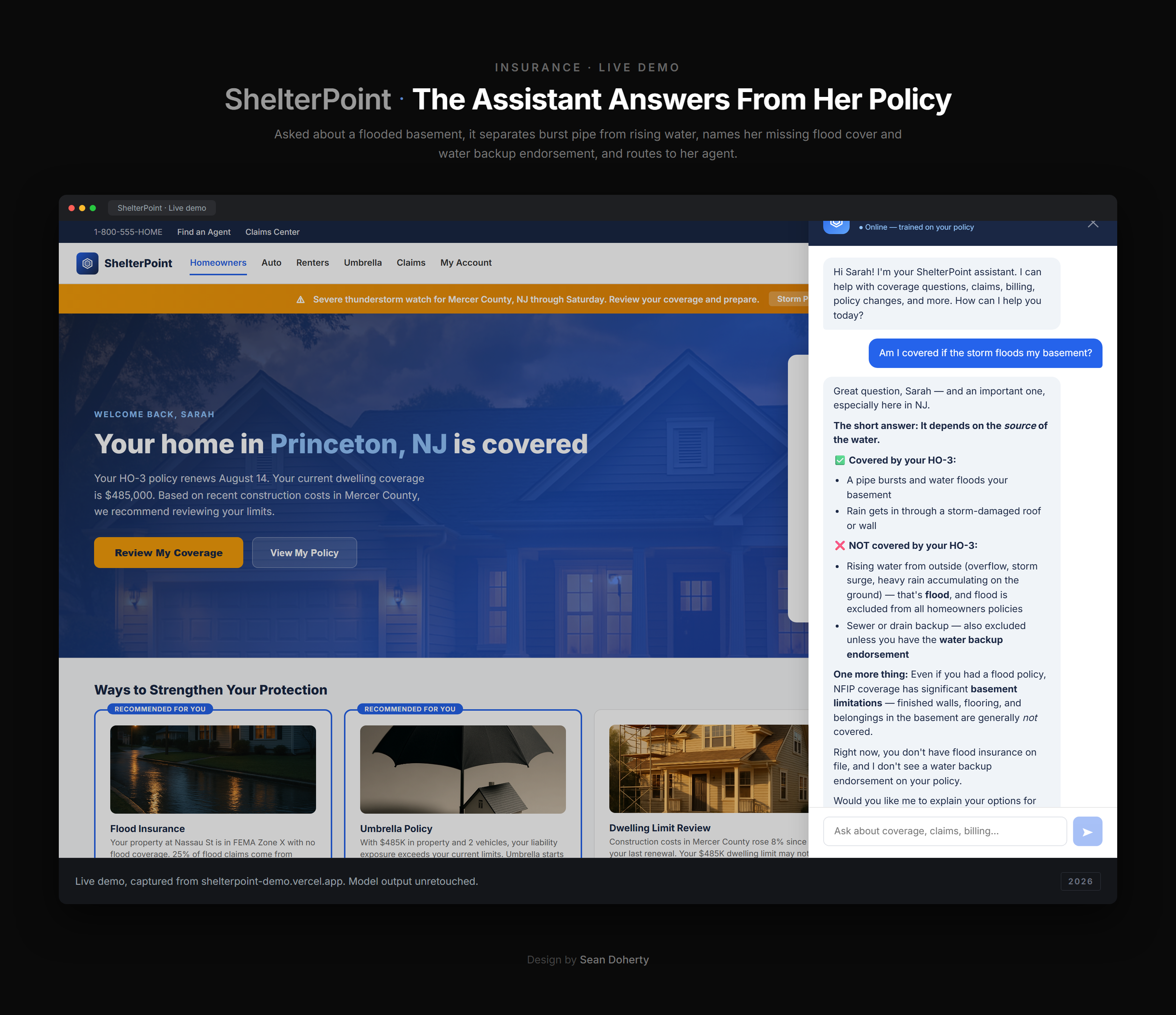 ShelterPoint Insurance AI Assistant artifact 2